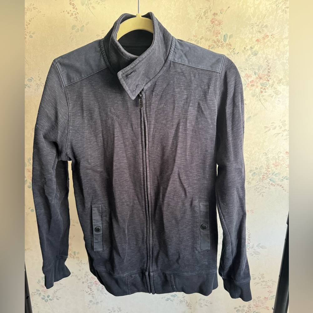 Ben Sherman zip up jacket S distressed navy